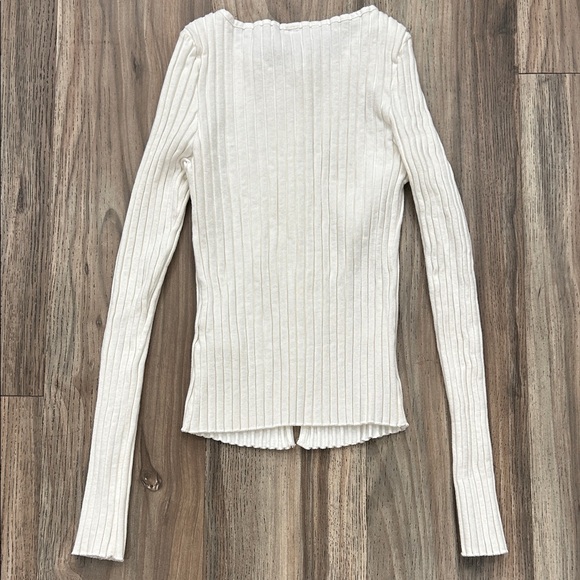 Free People Ivory Ribbed Cardigan - Picture 4 of 5